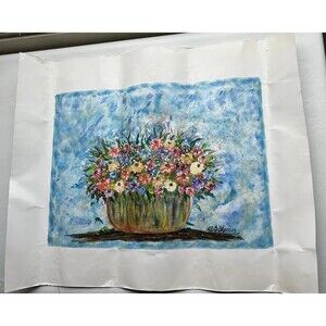 Adriana Silvia Sherem oil painting floral Perpetuo tu Aroma de Amor with CoA